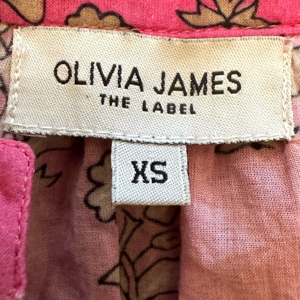 Olivia James The Label Emory Top Blouse botanical plum Floral XS Pink cottage - Picture 10 of 14